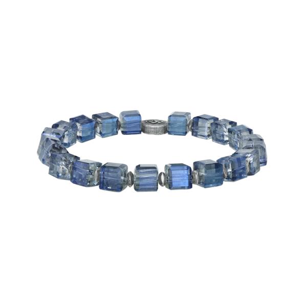 dark blue crystal silver night - Cubes - Konplott bracelet